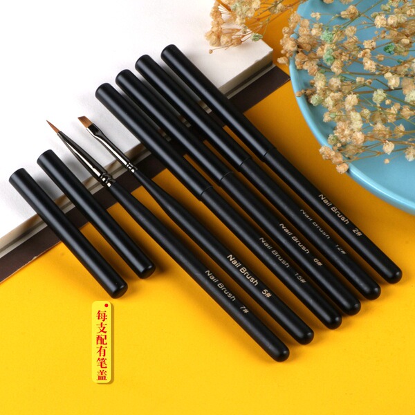 Kit de 16 pinceaux nail art pour ongles en gel, dégradés et fleurs avec étui
