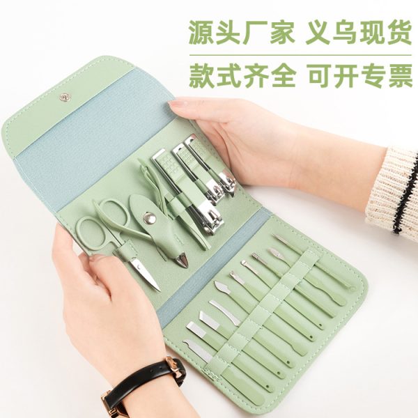 Kit de manucure 16 pièces en acier carbone pour soin des ongles
