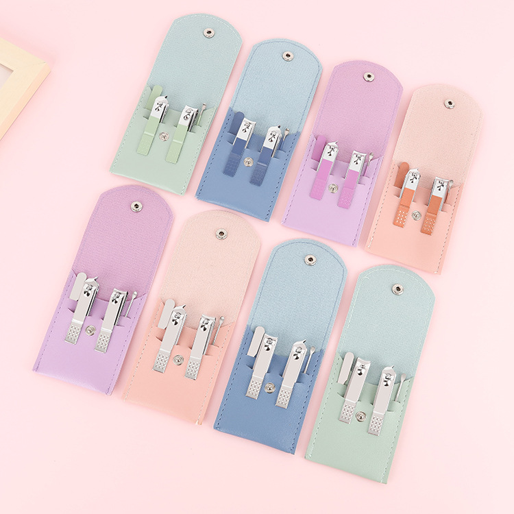 Kit de manucure 4 pièces avec pochette pliable pour ongles