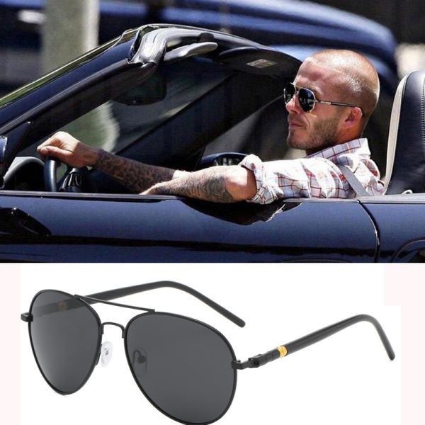 Lunettes de soleil polarisées rétro pour homme, monture métal et verres UV400