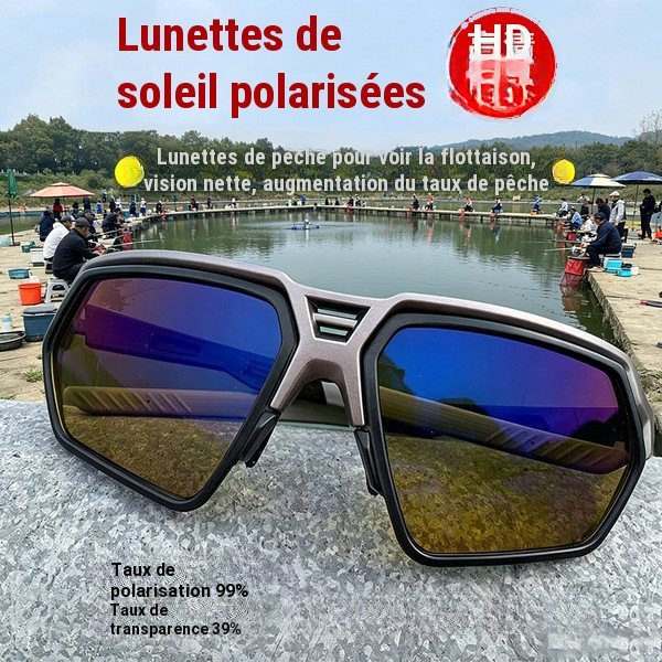 Lunettes de soleil polarisées UV400, monture argentée, verres bleus miroir