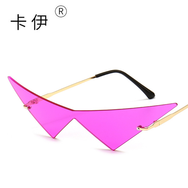 Lunettes de soleil sans monture UV400 unisexe, style hip-hop et européen