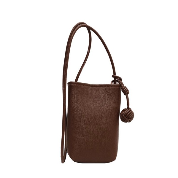 Petit sac à bandoulière mignon pour téléphone en simili cuir, avec boule