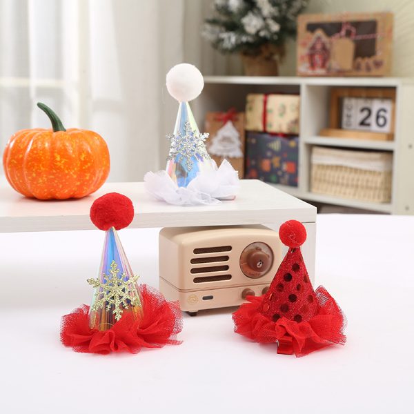 Pince à cheveux Noël avec chapeau, flocon et renne, accessoire de fête