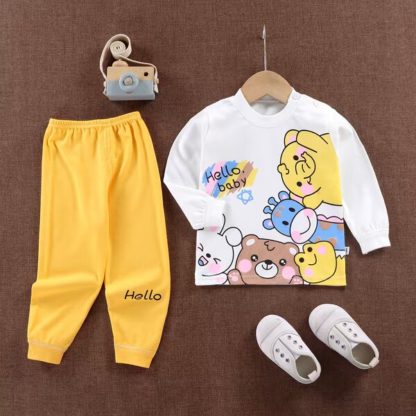 Pyjama enfant coton ensemble manches longues et pantalon, 2 pièces