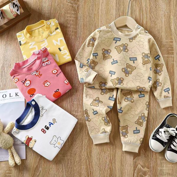 Pyjama enfant coton ensemble manches longues et pantalon, 2 pièces