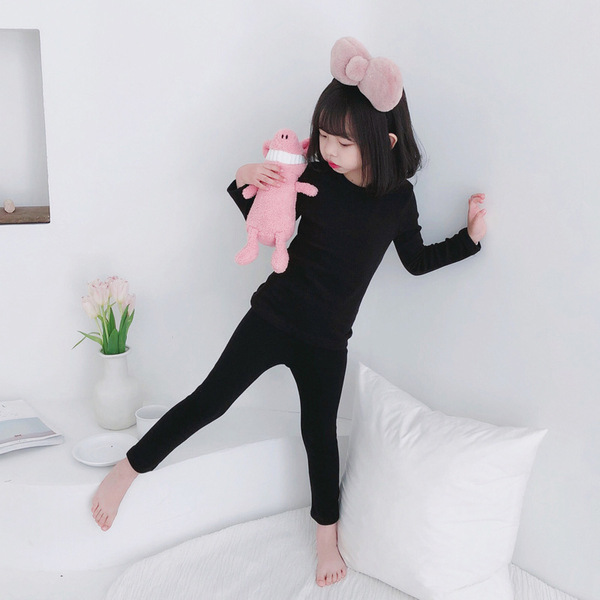 Pyjama enfant coton manches longues, ensemble deux pièces unisexe