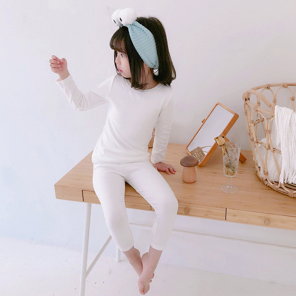 Pyjama enfant coton manches longues, ensemble deux pièces unisexe