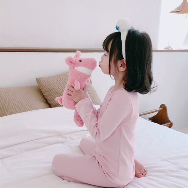 Pyjama enfant coton manches longues, ensemble deux pièces unisexe
