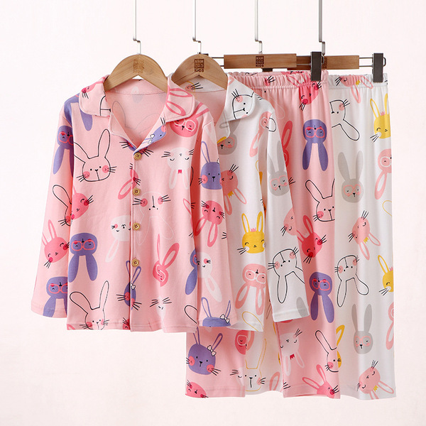 Pyjama enfant en coton, ensemble automne hiver style coréen, unisexe