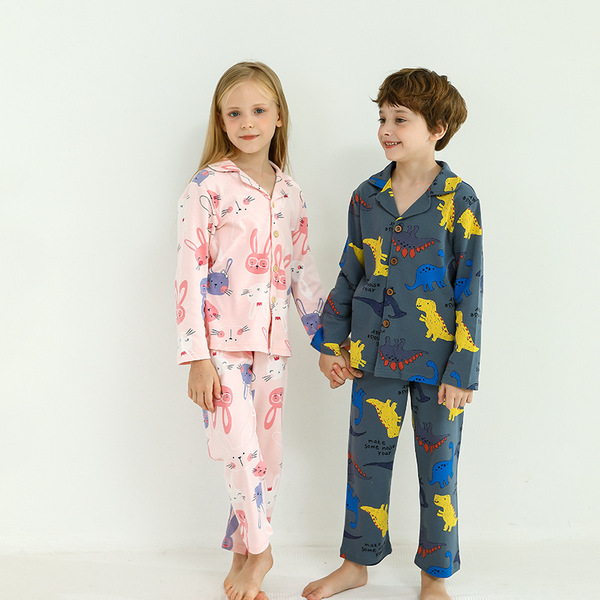 Pyjama enfant en coton, ensemble automne hiver style coréen, unisexe