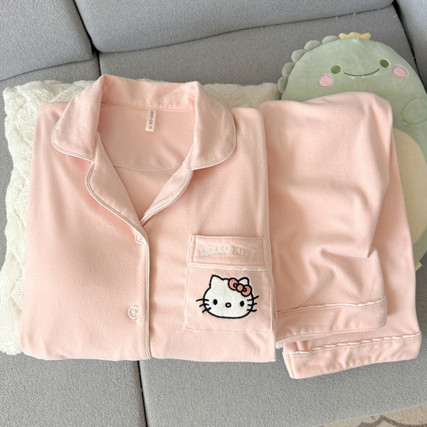 Pyjama Hello Kitty femme en velours corail, automne hiver