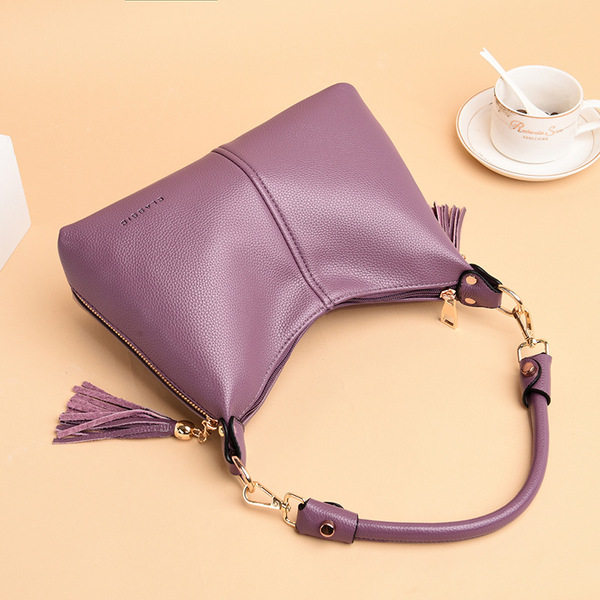 Sac à bandoulière femme avec glands style coréen en PU