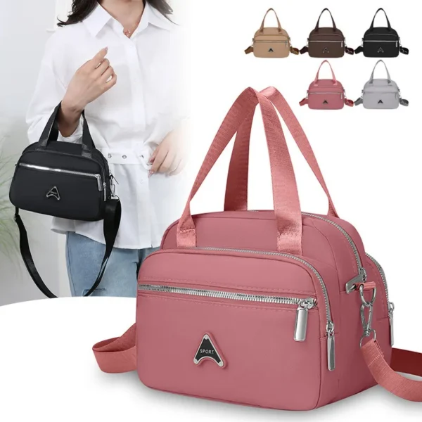 Sac à bandoulière femme en tissu Oxford, grande capacité et poche téléphone