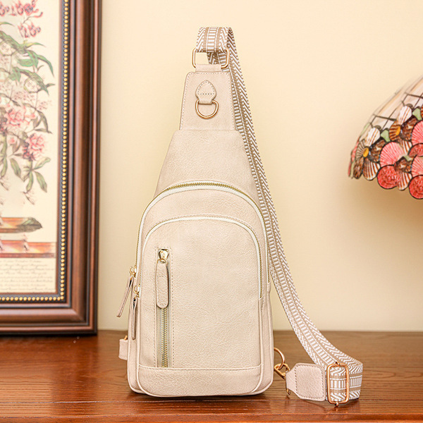 Sac à bandoulière femme spacieux en cuir PU, style rétro, coutures apparentes