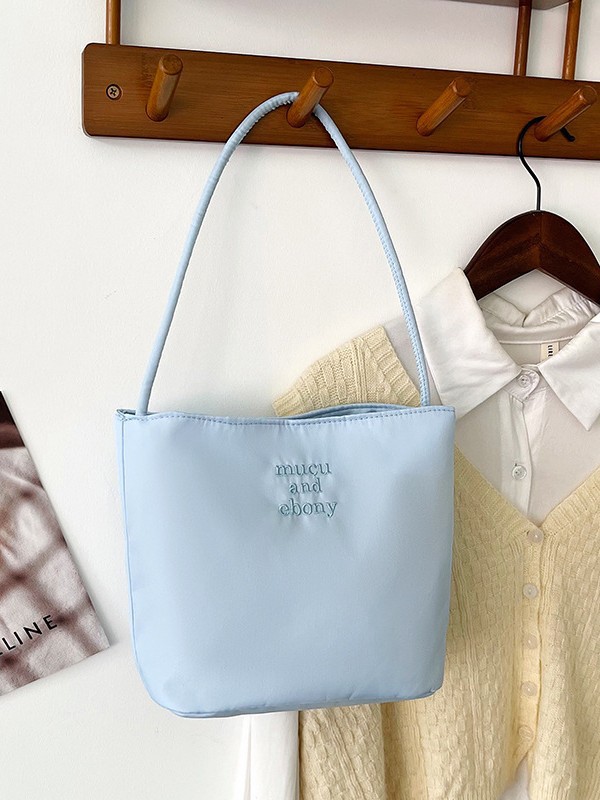 Sac à bandoulière femme style coréen en nylon brodé, 27 x 20 x 10 cm