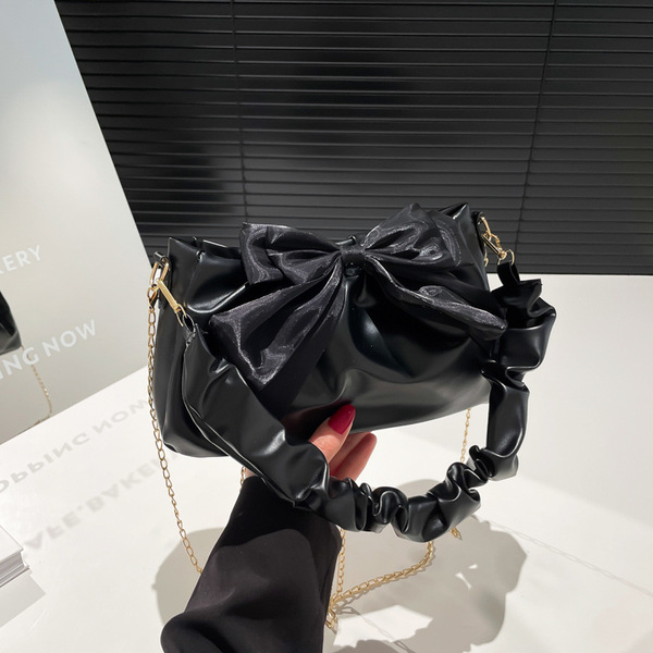 Sac à main bandoulière femme avec nœud, style urbain, simili cuir