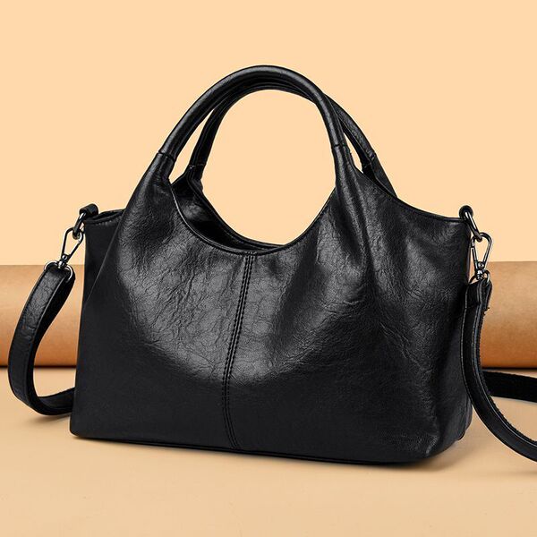 Sac à main seau en similicuir PU souple, grande capacité, bandoulière, unisexe
