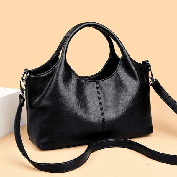 Sac à main seau en similicuir PU souple, grande capacité, bandoulière, unisexe