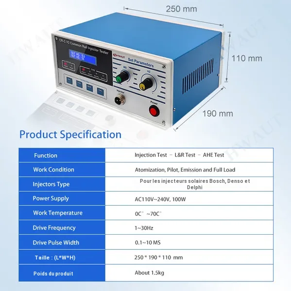 Testeur injecteur common rail CR-CV2 avec simulation signal ECU